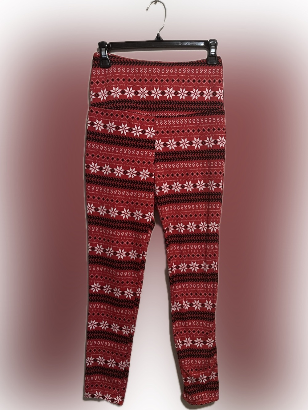 LA GROWN Red Fair Isle Print Leggings